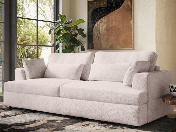 Solace+CoSolace+Co Drew 3 Seater Cream Chenille Sofa - Rest Relax