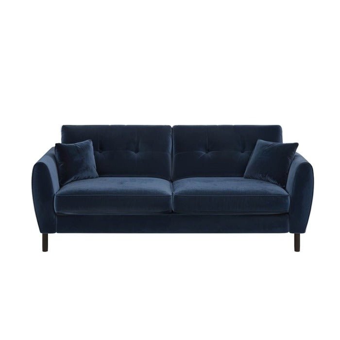 Solace+CoSolace+Co Ellison 3 Seater Navy Blue Velvet Sofa - Rest Relax