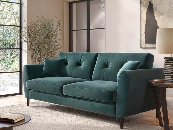 Solace+CoSolace+Co Ellison 3 Seater Navy Blue Velvet Sofa - Rest Relax