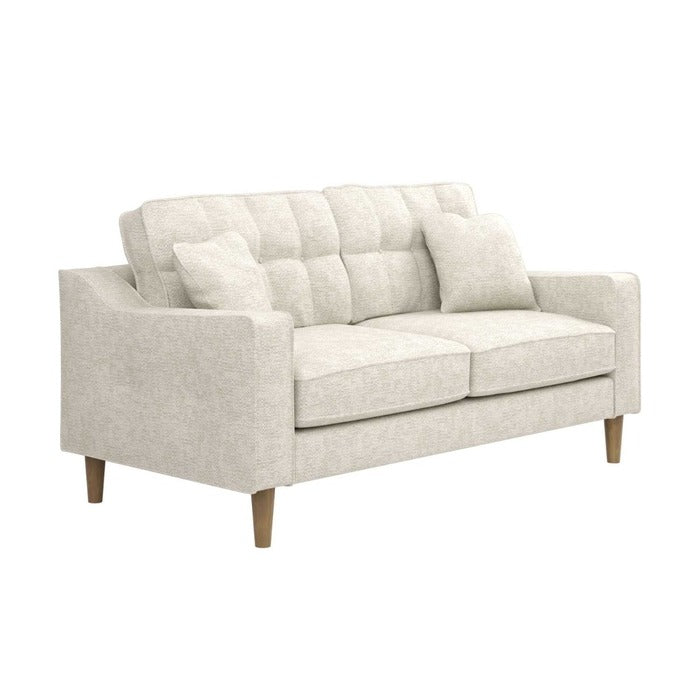 Solace+CoSolace+Co Jude 2 Seater Mid Century Beige Chenille Fabric Sofa - Rest Relax