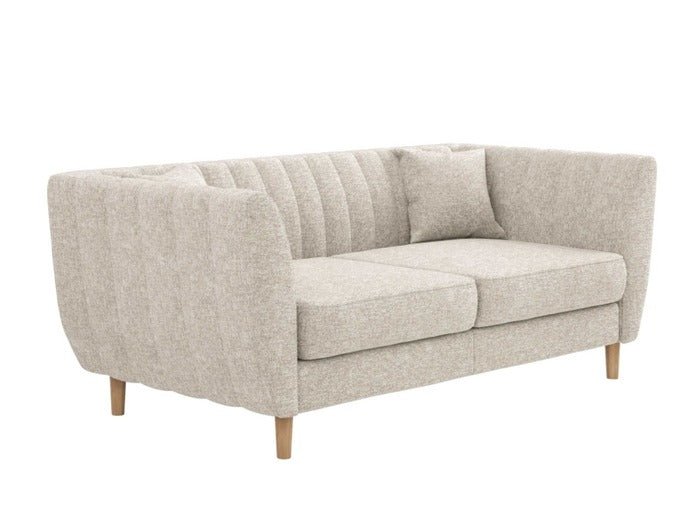 Solace+CoSolace+Co Remi 2 Seater Mid Century Beige Chenille Sofa - Rest Relax