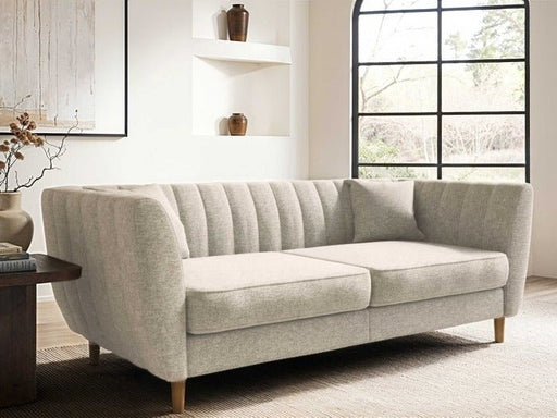 Solace+CoSolace+Co Remi 3 Seater Mid Century Beige Chenille Sofa - Rest Relax