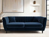 Solace+CoSolace+Co Remi 3 Seater Mid Century Navy Blue Velvet Sofa - Rest Relax