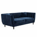 Solace+CoSolace+Co Remi 3 Seater Mid Century Navy Blue Velvet Sofa - Rest Relax