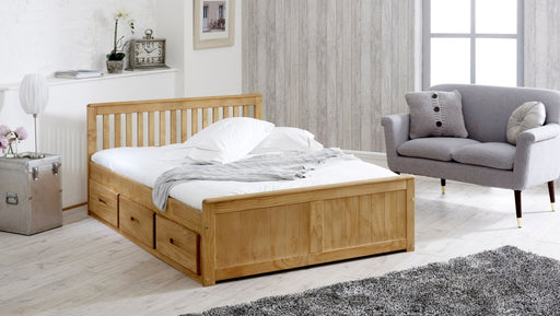 Visco Therapy4'0 Mission Waxed Pine Wooden Storage Bed - Rest Relax