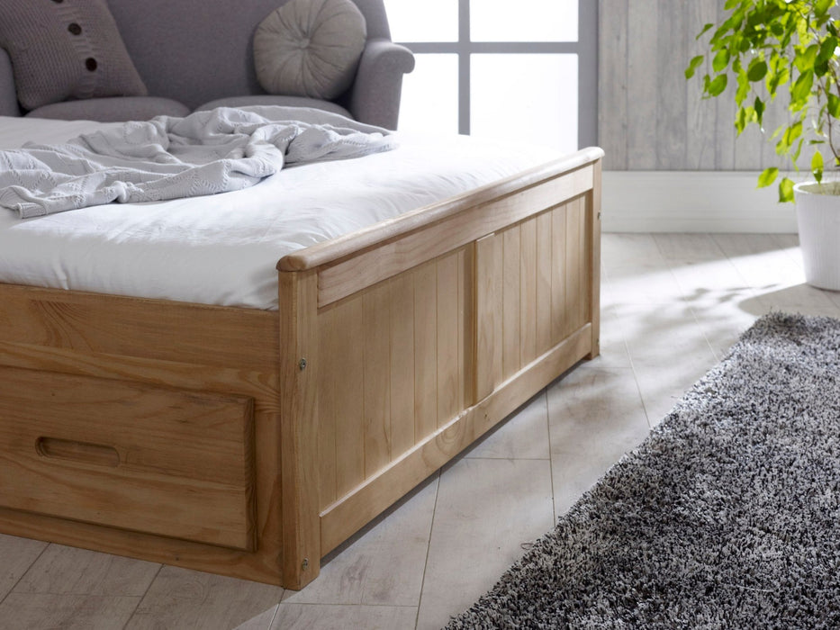 Visco Therapy4'0 Mission Waxed Pine Wooden Storage Bed - Rest Relax