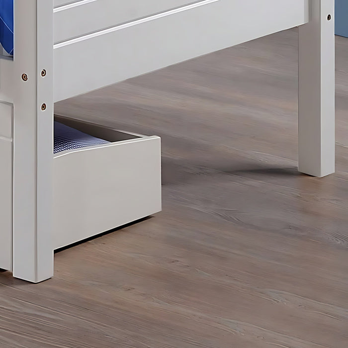 Visco TherapyBedford White Wooden Bunk Bed Frame - 3ft Single - Rest Relax