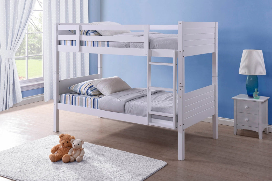 Visco TherapyBedford White Wooden Bunk Bed Frame - 3ft Single - Rest Relax
