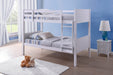 Visco TherapyBedford White Wooden Bunk Bed Frame - 3ft Single - Rest Relax