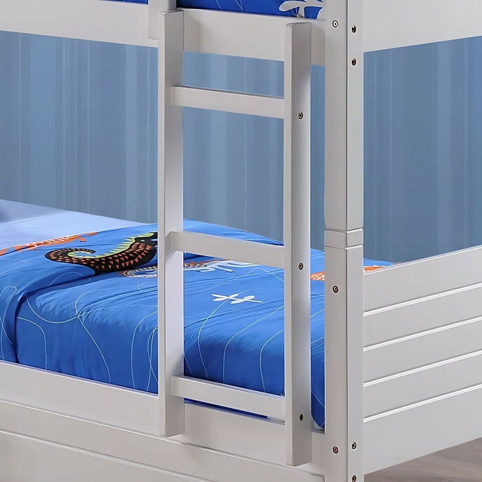 Visco TherapyBedford White Wooden Bunk Bed Frame - 3ft Single - Rest Relax
