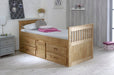 Visco TherapyCaptains Waxed Pine Wooden Storage Bed Frame - 3ft Single - Rest Relax