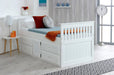 Visco TherapyCaptains White Wooden Storage Bed Frame - 3ft Single - Rest Relax