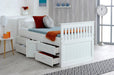 Visco TherapyCaptains White Wooden Storage Bed Frame - 3ft Single - Rest Relax