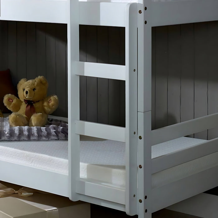 Visco TherapyDurham White Wooden Bunk Bed - Rest Relax