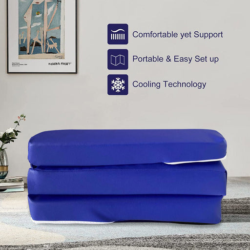 Visco TherapyKids Folding Faux Leather Futon Mattress - Multiple Colours Available - Rest Relax