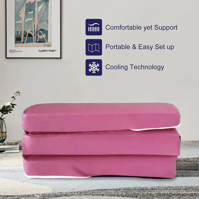 Visco TherapyKids Folding Faux Leather Futon Mattress - Multiple Colours Available - Rest Relax