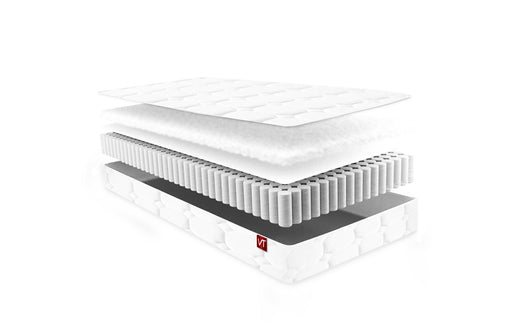 Visco TherapyLittle Champ Pocket Spring Mattress with Taped Edged, White - Rest Relax