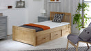 Visco TherapyMission Waxed Pine Wooden Storage Bed Frame - 3ft Single, 4ft Small Double and 4ft6 Double - Rest Relax