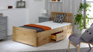 Visco TherapyMission Waxed Pine Wooden Storage Bed Frame - 3ft Single, 4ft Small Double and 4ft6 Double - Rest Relax
