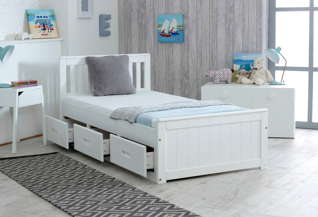 Visco TherapyMission White Wooden Storage Bed - Rest Relax