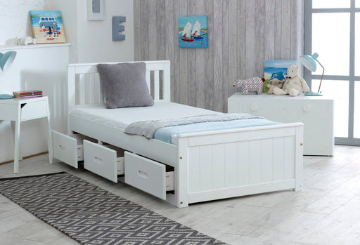 Visco TherapyMission White Wooden Storage Bed - Rest Relax