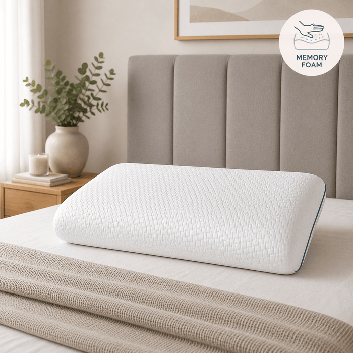 Visco TherapyMoulded Memory Foam Pillow with Cooling Graphite Cover - Swann Sleep Ltd T/A Rest Relax