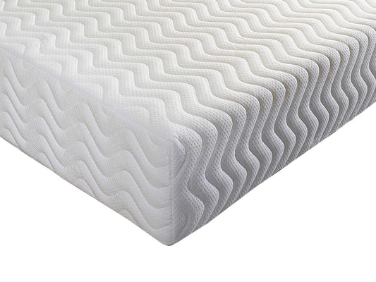 Aspire Pure Relief Memory Foam Rolled Mattress – angled studio shot on a white background