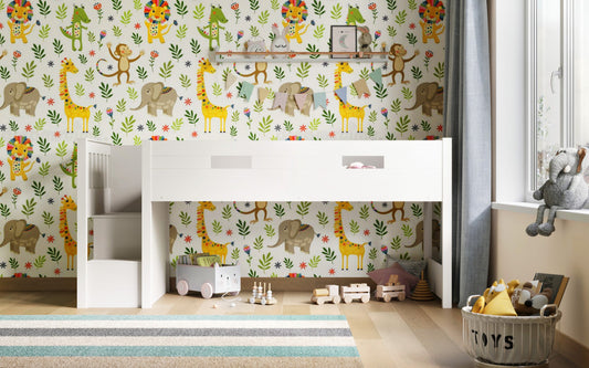 Flair Charlie White Wooden Mid Sleeper Single 3ft Bed Frame Only Flair Furnishings