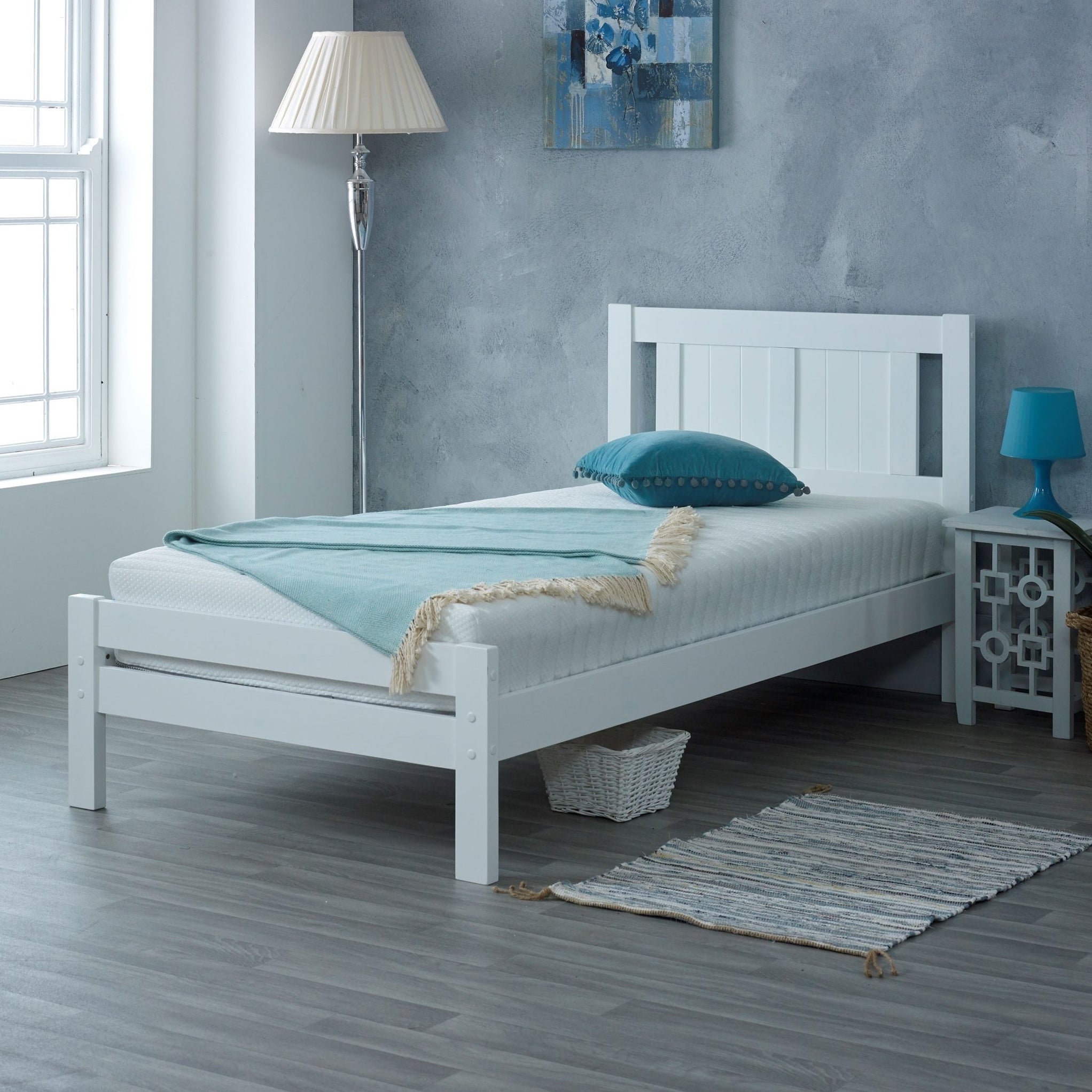 Grace Solo White Wooden Single Bed Frame — Rest Relax