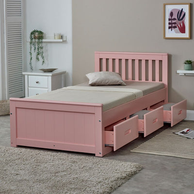 Mission Pink Solid Pine Wooden Storage Bed