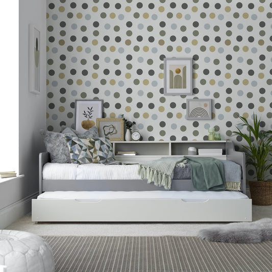 BedmasterTyler Grey and White Wooden Guest Single Bed - Rest Relax