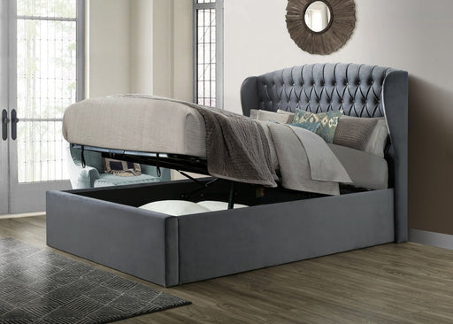 BedmasterWarwick Grey Velvet Ottoman Bed - Rest Relax