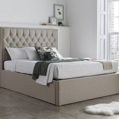 BedmasterWilson Oatmeal Fabric Ottoman Bed - Rest Relax