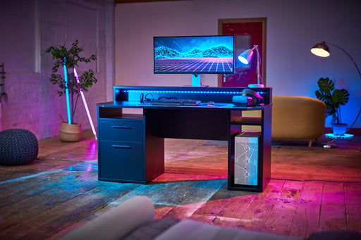 Gaming Desk with RGB LED Lights 120 x 60 cm Black DARFUR 